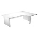 Scrivania compact Agorà - fianco dx melaminico - L160 x P120/80/60 x H73 cm - con supporto metallico - bianco