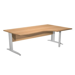 Scrivania Compact Destro Easy - 160 x 60/80/100 cm - Faggio/grigio cromato