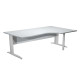 Scrivania Compact Destro Easy - 160 x 60/80/100 cm - Grigio/grigio cromato