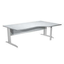 Scrivania Compact Destro Easy - 160 x 60/80/100 cm - Grigio/grigio cromato