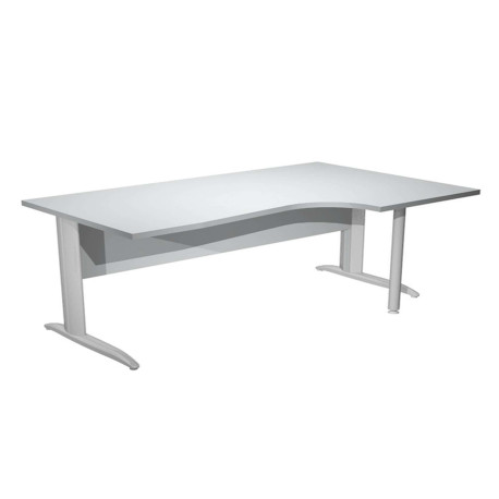 Scrivania Compact Destro Easy - 160 x 60/80/100 cm - Grigio/grigio cromato