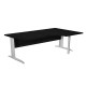 Scrivania Compact Destro Easy - 160 x 60/80/100 cm - Nero venato/grigio cromato
