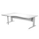 Scrivania Compact Sinistro Easy - 160 x 60/80/100 cm - Bianco/grigio cromato