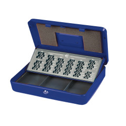 Cassetta portavalori Europa - 30 x 24 x 9 cm - blu - Metalplus