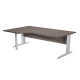 Scrivania Compact Sinistro Easy - 160 x 60/80/100 cm - Frassino toscano/grigio cromato