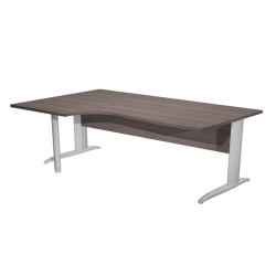 Scrivania Compact Sinistro Easy - 160 x 60/80/100 cm - Frassino toscano/grigio cromato