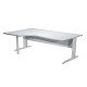 Scrivania Compact Sinistro Easy - 160 x 60/80/100 cm - Grigio/grigio cromato