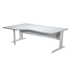 Scrivania Compact Sinistro Easy - 160 x 60/80/100 cm - Grigio/grigio cromato