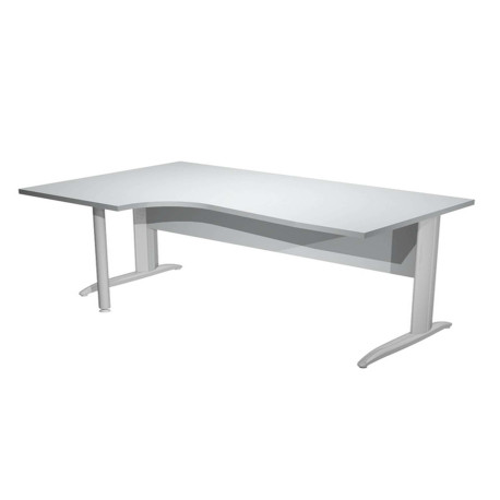 Scrivania Compact Sinistro Easy - 160 x 60/80/100 cm - Grigio/grigio cromato