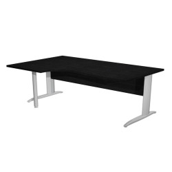 Scrivania Compact Sinistro Easy - 160 x 60/80/100 cm - Nero venato/grigio cromato