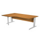 Scrivania Compact Sinistro Easy - 160 x 60/80/100 cm - Noce chiaro/grigio cromato