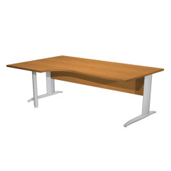 Scrivania Compact Sinistro Easy - 160 x 60/80/100 cm - Noce chiaro/grigio cromato