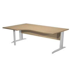 Scrivania Compact Sinistro Easy - 160 x 60/80/100 cm - Rovere/grigio cromato