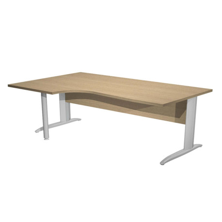 Scrivania Compact Sinistro Easy - 160 x 60/80/100 cm - Rovere/grigio cromato