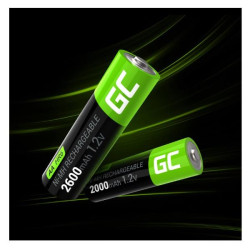 Green Cell Rechargeable Batteries 4xAA HR6 2600Mah