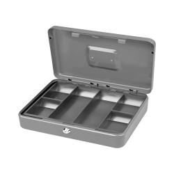 Cassetta portavalori Secur - 37 x 28 x 9 cm - grigio chiaro - Metalplus