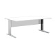 Scrivania lineare Easy - 120 x 80 x 72 cm - Bianco/grigio cromato