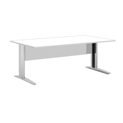 Scrivania lineare Easy - 120 x 80 x 72 cm - Bianco/grigio cromato