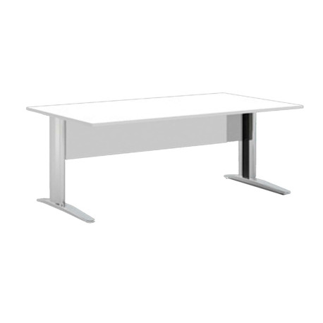 Scrivania lineare Easy - 120 x 80 x 72 cm - Bianco/grigio cromato