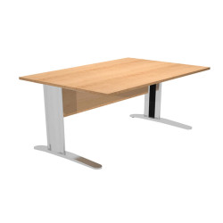 Scrivania lineare Easy - 120 x 80 x 72 cm - Faggio/grigio cromato