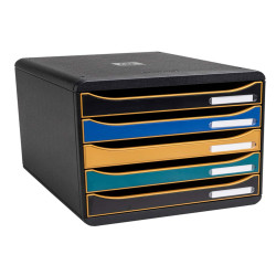 Cassettiera Big Box Plus NeoDeco -  5 cassetti - 34,7 x 27,8 x 26,7 cm - multicolore - Exacompta