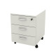 Cassettiera Rainbow - 3 cassetti - con ruote - 41 x 50 x 52,2 cm - bianco