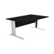 Scrivania lineare Easy - 120 x 80 x 72 cm - Nero venato/grigio cromato