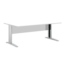 Scrivania lineare Easy - 140 x 80 x 72 cm - Bianco/grigio cromato