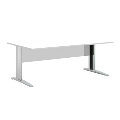 Scrivania lineare Easy - 140 x 80 x 72 cm - Bianco/grigio cromato