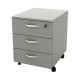 Cassettiera Rainbow - 3 cassetti - con ruote - 41 x 50 x 52,2 cm - grigio