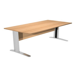 Scrivania lineare Easy - 140 x 80 x 72 cm - Faggio/grigio cromato