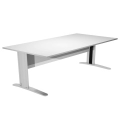 Scrivania lineare Easy - 140 x 80 x 72 cm - Grigio/grigio cromato