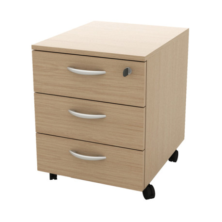 Cassettiera Rainbow - 3 cassetti - con ruote - 41 x 50 x 52,2 cm - rovere