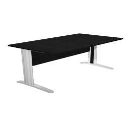 Scrivania lineare Easy - 140 x 80 x 72 cm - Nero venato/grigio cromato
