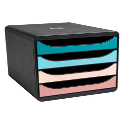 Cassettiera Big Box Skandi - 4 cassetti - 34,7 x 27,8 x 26,7 cm - multicolore - Exacompta
