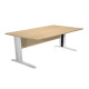 Scrivania lineare Easy - 140 x 80 x 72 cm - Rovere/grigio cromato