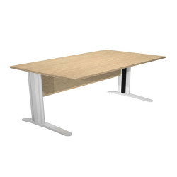 Scrivania lineare Easy - 140 x 80 x 72 cm - Rovere/grigio cromato