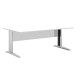 Scrivania lineare Easy - 160 x 80 x 72 cm - Bianco/grigio cromato