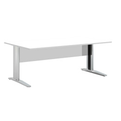 Scrivania lineare Easy - 160 x 80 x 72 cm - Bianco/grigio cromato