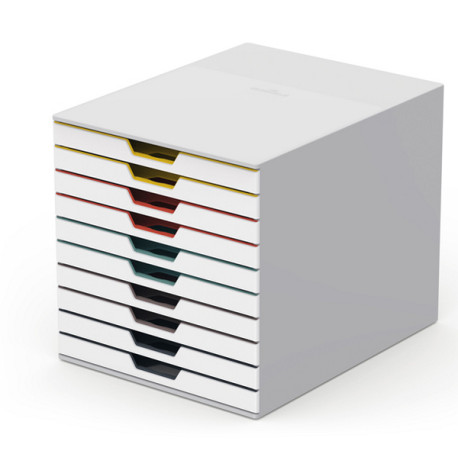 Cassettiera Varicolor - 28 x 35,6 x 29,2 - 10 cassetti - Durable
