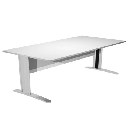 Scrivania lineare Easy - 160 x 80 x 72 cm - Grigio/grigio cromato
