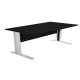 Scrivania lineare Easy - 160 x 80 x 72 cm - Nero venato/grigio cromato