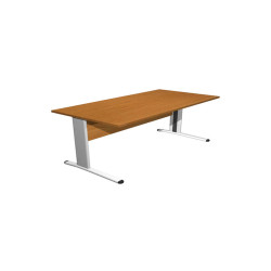 Scrivania lineare Easy - 160 x 80 x 72 cm - Noce chiaro/grigio cromato