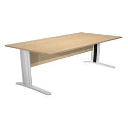 Scrivania lineare Easy - 160 x 80 x 72 cm - Rovere/grigio cromato