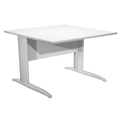 Scrivania lineare Easy - 80 x 80 x 72 cm - Bianco/grigio cromato