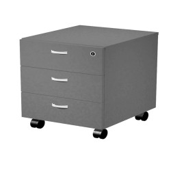 Cassettiera Essence - 3 cassetti - con ruote - 41,5 x 49,5 x 57,6 cm - Antracite