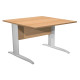 Scrivania lineare Easy - 80 x 80 x 72 cm - Faggio/grigio cromato