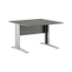 Scrivania lineare Easy - 80 x 80 x 72 cm - Frassino toscano/grigio cromato