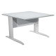 Scrivania lineare Easy - 80 x 80 x 72 cm - Grigio/grigio cromato