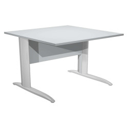 Scrivania lineare Easy - 80 x 80 x 72 cm - Grigio/grigio cromato